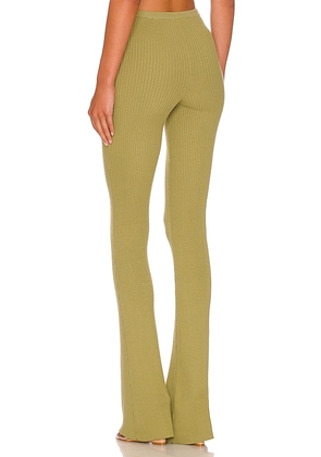 Camila Coelho Artemis Lace Up Knit Pant in Green. Size L. Also in M.