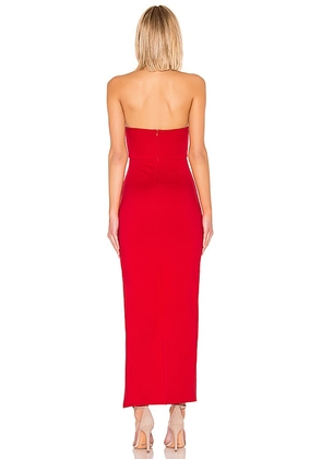 superdown Ryleigh Strapless Maxi Dress in Red. Size S. Also in XS, M, L, XL.