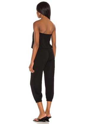 Bobi Jersey Strapless Jumpsuit in Black. Size M. Also in L, XL.