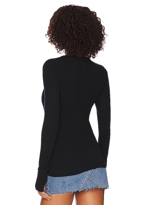 Enza Costa Cashmere Easy Cuffed Crew in Black. Size M. Also in XS, L.