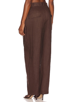 AEXAE Linen Trouser in Brown. Size M. Also in XS, XL.