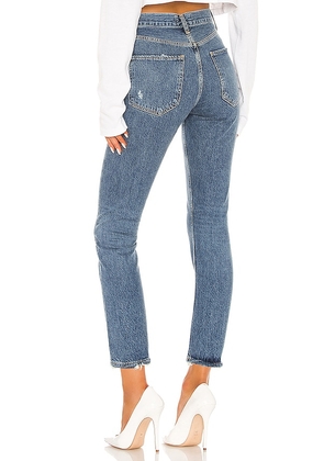 AGOLDE Riley High Rise Straight Crop Jeans in Denim-Medium. Size 24. Also in 27, 28, 29, 30, 31, 32, 34, 33.