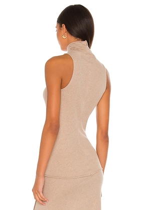 Enza Costa Cashmere Halter Turtleneck in Tan. Size M. Also in XS, L, XL.