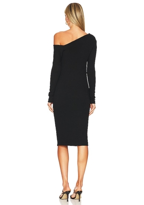 Enza Costa Sweater Knit Slouch Shoulder Dress in Black. Size S. Also in XS, M, L.