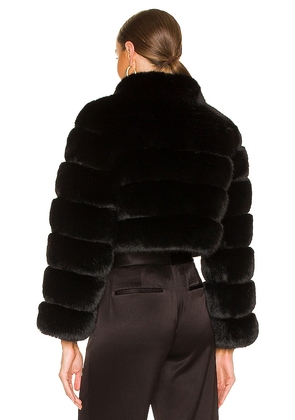 Adrienne Landau Faux Fox Fur Jacket in Jet Black. Size M. Also in L, S.
