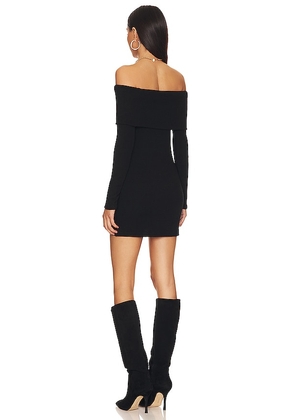 Enza Costa Off-shoulder Sweater Mini Dress in Black. Size M. Also in XS, S, L, XL.