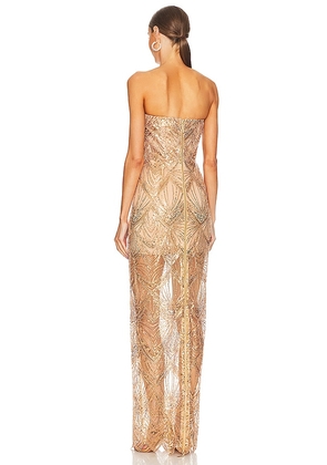 Bronx and Banco Giselle Maxi Dress in Metallic Gold. Size S. Also in L, M, XL, XS.