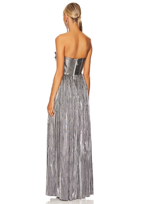 Bronx and Banco Florence Gown in Metallic Silver. Size S. Also in XS.