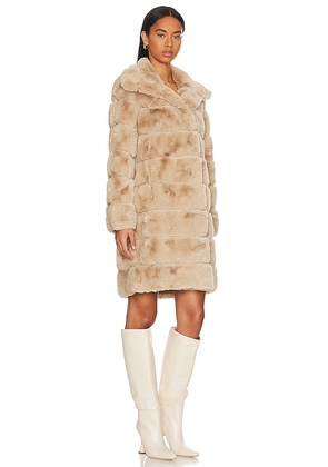 Adrienne Landau x REVOLVE Faux Fur Long Coat in Beige. Size S. Also in M, L.