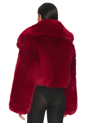 Adrienne Landau Faux Fur Jacket in Red. Size M. Also in L, S.