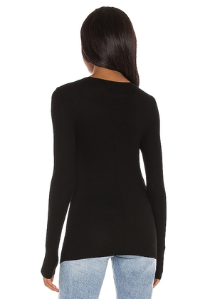 Enza Costa Silk Rib Fitted Long Sleeve Cardigan in Black. Size M. Also in XS, S.
