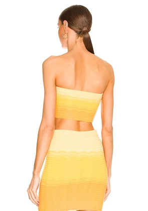 Camila Coelho Avalon Knit Top in Yellow. Size L. Also in S, XXS, XS, M, XL.