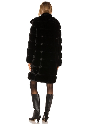 Adrienne Landau Faux Fur Long Coat in Black. Size S. Also in M, L.
