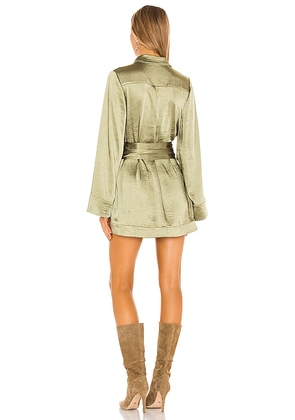 Camila Coelho Priscilla Mini Dress in Sage. Size S. Also in XXS, M, L, XL.
