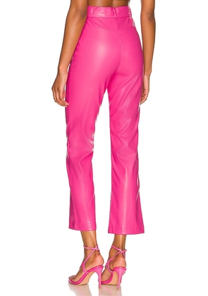 Bardot Polly Faux Leather Pant in Fuchsia. Size 6. Also in 4, 12.
