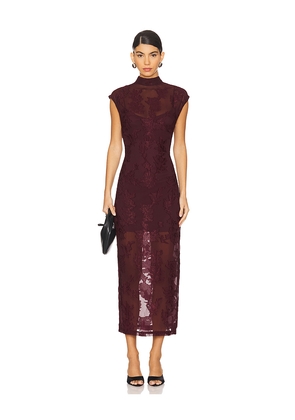 HEMANT AND NANDITA Slim Fit Long Dress With Slip in Burgundy. Size XS. Also in M.