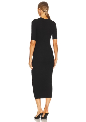 Enza Costa Half Sleeve Crew Midi Dress in Black. Size S. Also in XS, M, XL.