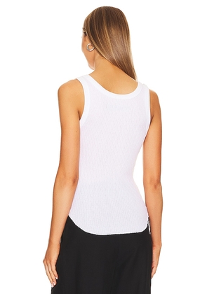 Enza Costa Pointelle Baseball Tank in White. Size S. Also in XS, M, L, XL.