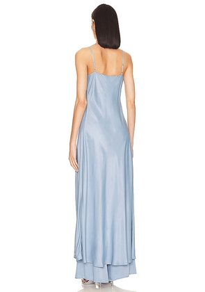 Camila Coelho Kassiani Tie Front Top in Baby Blue. Size S. Also in M, XL.
