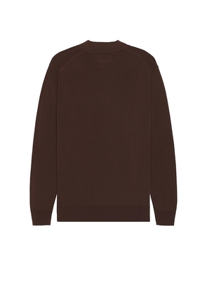 Beams Plus Knit Polo in Brown. Size S. Also in M, L, XL.