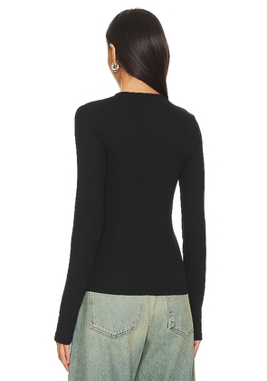 COTTON CITIZEN Verona Henley Shirt in Black. Size M. Also in XS, S.