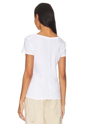 Enza Costa Perfect V Neck Top in White. Size S. Also in XS, M, L.