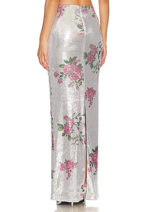 Camila Coelho Pia Maxi Skirt in Metallic Silver. Size M. Also in S.