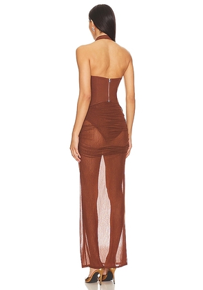 Camila Coelho Carolina Midi Dress in Brown. Size M. Also in S, L.