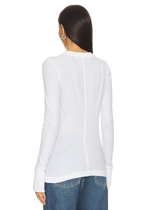 Enza Costa Cashmere Easy Cuffed Crew in White. Size S. Also in M, L, XL.