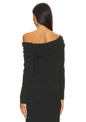 Enza Costa Cashmere One-shoulder Top in Charcoal. Size S. Also in XS, M.