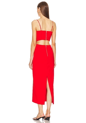 Bardot Martini Midi Dress in Red. Size 2. Also in 8, 10, 12.
