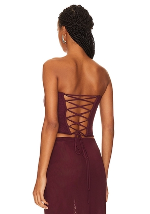Camila Coelho Osiris Top in Burgundy. Size S. Also in XXS, M, XL.