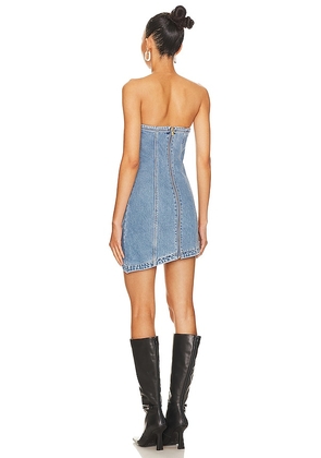 Abrand Georgia Bustier Mini Dress in Denim-Light. Size S. Also in XS.