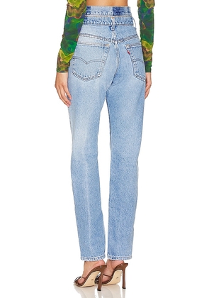 aligrace Vintage Double Waist Jeans in Denim-Light. Size 24. Also in 23, 25, 29, 31, 32.