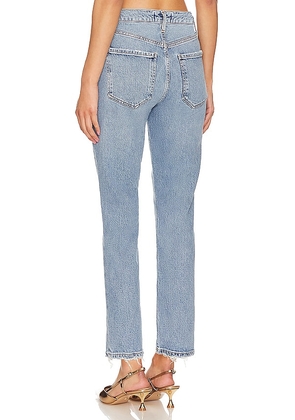 AGOLDE Riley High Rise Straight Crop Jeans in Denim-Light. Size 32. Also in 31, 33, 34.