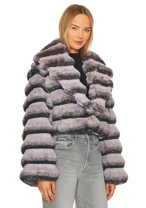 Adrienne Landau Faux Fur Chinchilla Jacket in Grey. Size S. Also in L, M.
