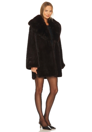 Adrienne Landau Faux Fox & Mink Coat in Brown. Size M. Also in S.