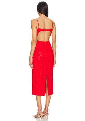 Bardot Ivanna Midi Dress in Red. Size 4. Also in 8.