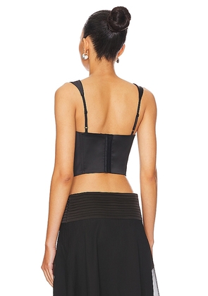 GUIZIO Ruched Cup Bustier Top in Black. Size XS. Also in XL, XXS.