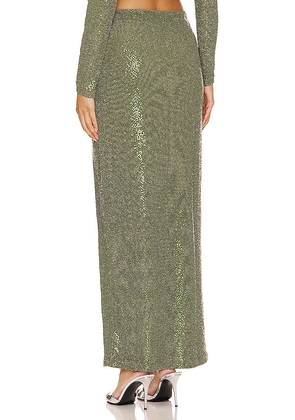 Camila Coelho Martin Maxi Skirt in Olive. Size M. Also in L, XL.