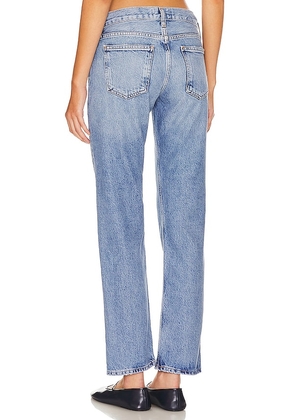 AGOLDE Amber Low Rise Straight Jeans in Denim-Light. Size 26. Also in 28, 29, 31, 32, 33, 34.
