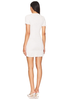 Apres Studio Ruched Mini Dress in White. Size S. Also in M.