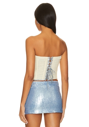 GUIZIO Pintuck Corset in Cream. Size S. Also in M.