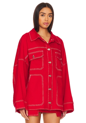 BY.DYLN x REVOLVE Cooper Jacket in Red. Size M. Also in L, S, XL, XS.