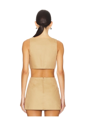 Amanda Uprichard Ethan Cropped Vest in Beige. Size S. Also in M.