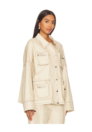 BY.DYLN Mallory Jacket in Beige. Size XL. Also in L.