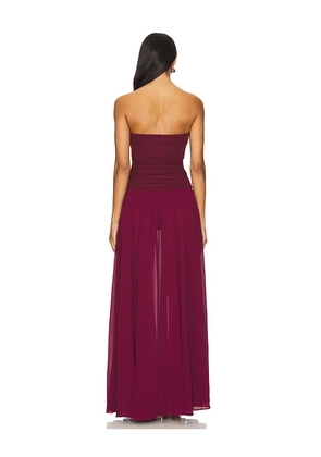Camila Coelho Minji Maxi Dress in Burgundy. Size M. Also in XS, XXS, S, L.
