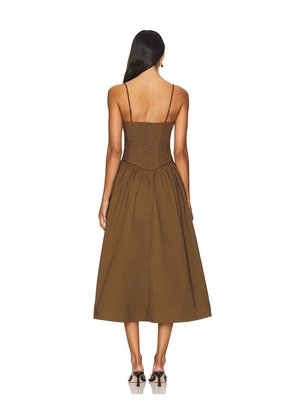 Camila Coelho Moroccan Midi Dress in Brown. Size M. Also in L, XL.