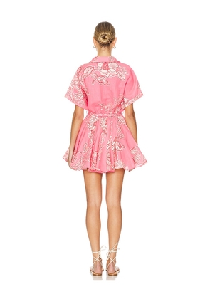 HEMANT AND NANDITA Short Dress With Tie Up in Pink. Size M. Also in XS, L, XL.