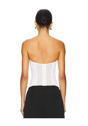 GUIZIO Chrys Pinstripe Corset in White. Size M. Also in XS, XXS.